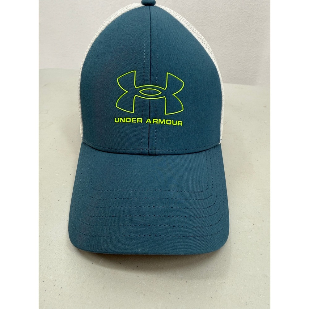 Under Armour Iso-Chill Driver Hat Mens L/XL Blue White Mesh Back Cap 1369804